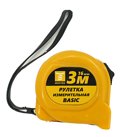 Рулетка MosTek измерительная Basic 3м*16мм (с фиксатором)