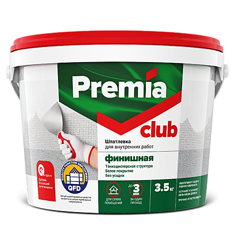 Шпатлевка PREMIA CLUB финишная д/внутр. работ (3,5кг)