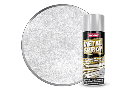 Эмаль аэрозольная PARADE METAL SPRAY RAL9006 бело-алюминиевый (520мл)