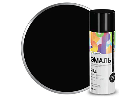 Эмаль аэрозольная Лакра Color универсальная черный глянцевый 39 (520мл)