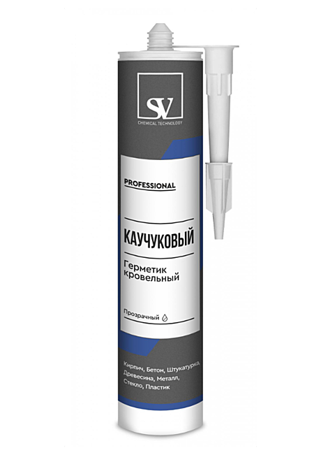 Герметик кровельный каучуковый прозрачный SV Professional (280мл)