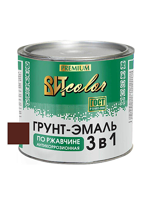 Грунт-эмаль по ржавчине 3в1 ВИТ КОЛОР шоколад (2,6кг)