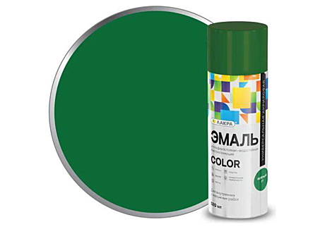 Эмаль аэрозольная Лакра Color универсальная зеленый 37 (520мл)
