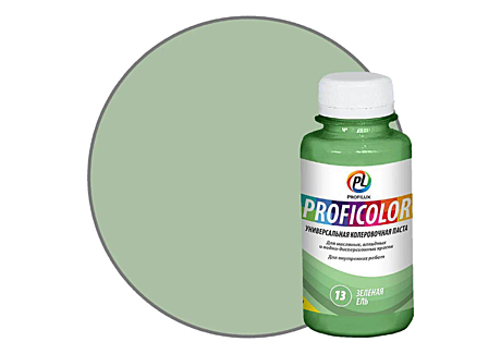 Колеровочная паста PROFICOLOR универсальная №13 зеленая ель (100мл)