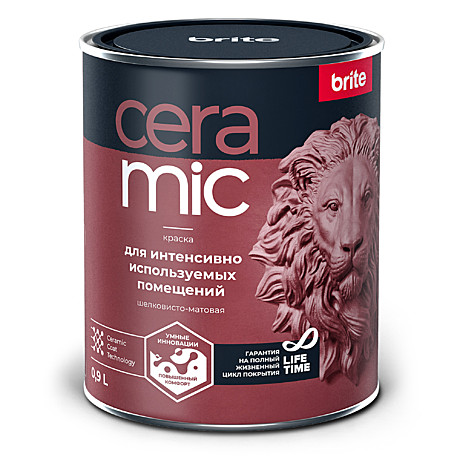 Краска BRITE CERAMIC для интенсивно используемых помещений база С (0,9л)