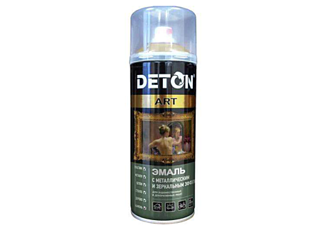 Эмаль аэрозольная с зеркально метал. эффектом DETON золото-хром (520мл)