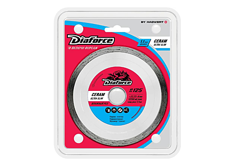 Диск алмазный DIAFORCE CERAM ULTRA SLIM 125*1,1*6*22,23мм