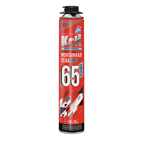 Монтажная пена KOLT 65 TURBO проф. всесезонная (950г)