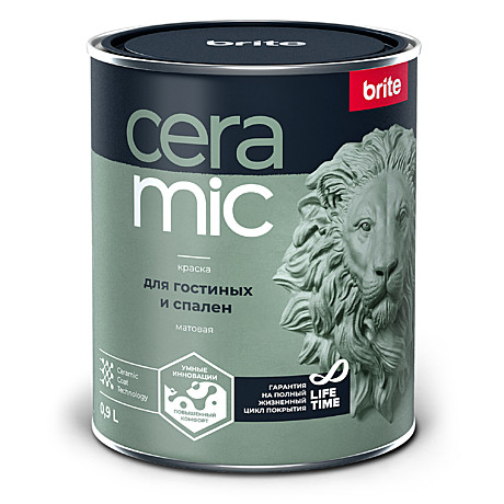 Краска BRITE CERAMIC для гостиных и спален база А (0,9л)