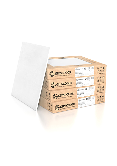Потолочная панель GIPSCOLOR Universal 600*600*8мм ТУ23.62.10-001-88579367-2022 цвет белый