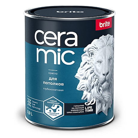 Краска BRITE CERAMIC для потолков база А (0,9л)