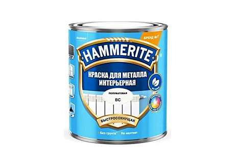 Краска интерьерная HAMMERITE на водной основе для металла полумат. BC (0,9л)