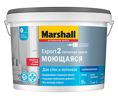 Краска в/э Marshall Export 2 моющаяся BW (9 л) 14 кг