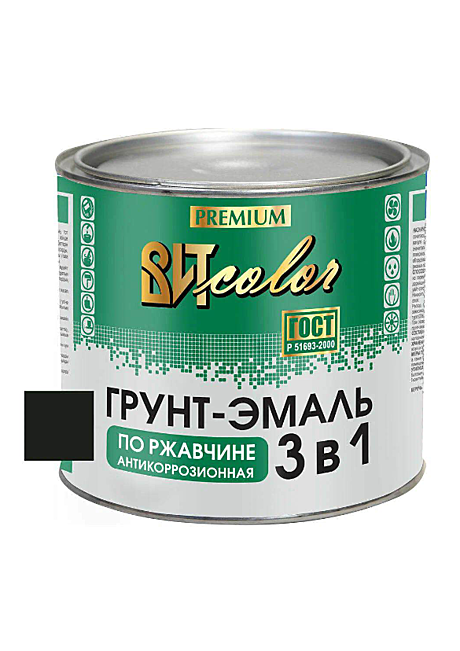 Грунт-эмаль по ржавчине 3в1 ВИТ КОЛОР черный (2,6кг)