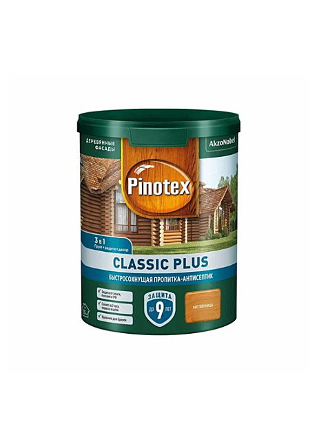Pinotex Classic Plus Быстросохнущая пропитка-антисептик 3в1 для древесины лиственница (0,9л)