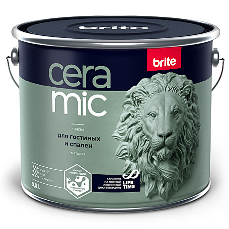 Краска BRITE CERAMIC для гостиных и спален база А (9л)