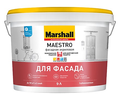 Краска в/э Marshall Маэстро фасадная BC (9л)