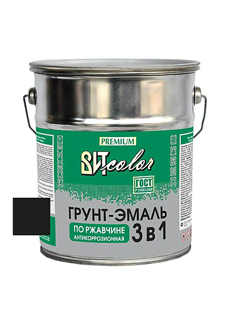 Грунт-эмаль по ржавчине 3в1 ВИТ КОЛОР черный (10кг)