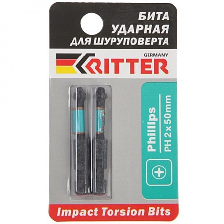Бита Ritter Impact PH 2*50мм Torsion намагниченная сталь S2 (2 шт. в блистерной упаковке)