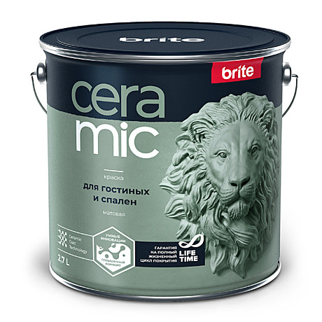 Краска BRITE CERAMIC для гостиных и спален база А (2,7л)